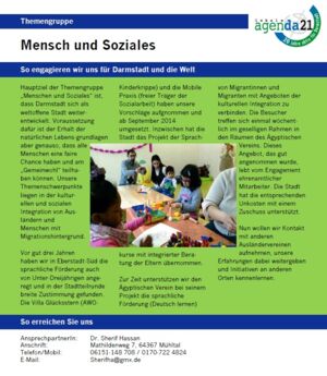 Aktueller Flyer Themengruppe Mensch/Soziales